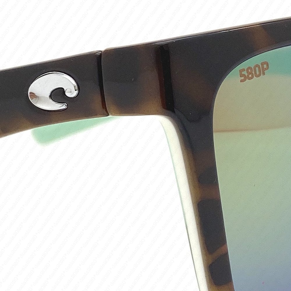 Costa Del Mar Panga 580P Shiny Tortoise White Seafoam Polarized Sunglasses - Picture 8 of 11